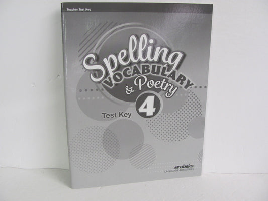 Spelling Abeka Test Key Pre-Owned 4th Grade Spelling/Vocabulary Books