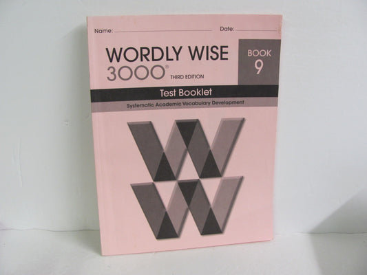 Wordly Wise 3000 EPS Tests  Pre-Owned 9th Grade Spelling/Vocabulary Books