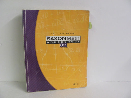 Math 87 Saxon Solutions Manual  Pre-Owned 7th Grade Mathematics Textbooks