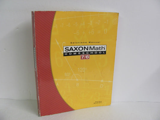 Math 76 Saxon Solutions Manual  Pre-Owned 6th Grade Mathematics Textbooks