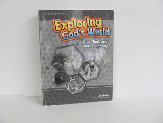 Exploring God's World Abeka Quiz/Test Key  Pre-Owned 3rd Grade Science Textbooks