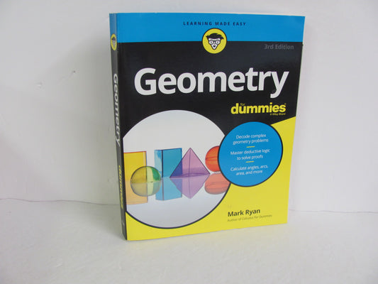 Geometry For Dummies Pre-Owned Ryan Elementary Mathematics Textbooks