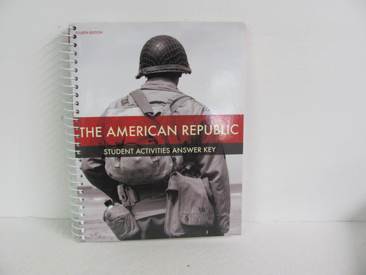 The American Republi BJU Press Activity Key Pre-Owned History Textbooks