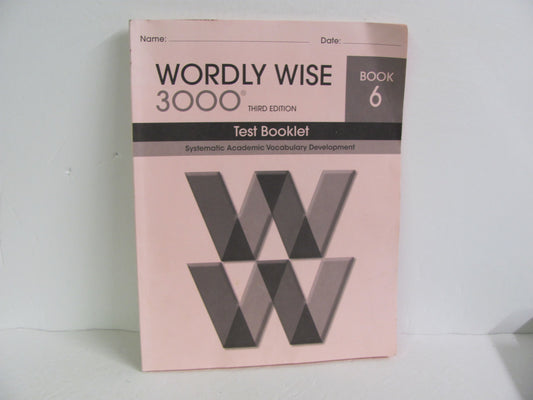 Wordly Wise 3000 EPS Tests  Pre-Owned 6th Grade Spelling/Vocabulary Books