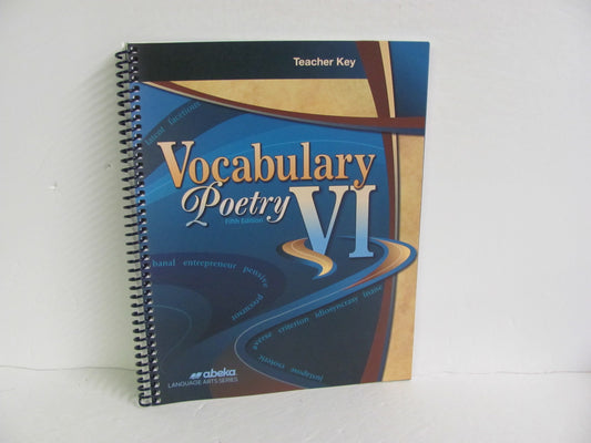 Vocabulary Poetry VI Abeka Teacher Key  Pre-Owned Spelling/Vocabulary Books