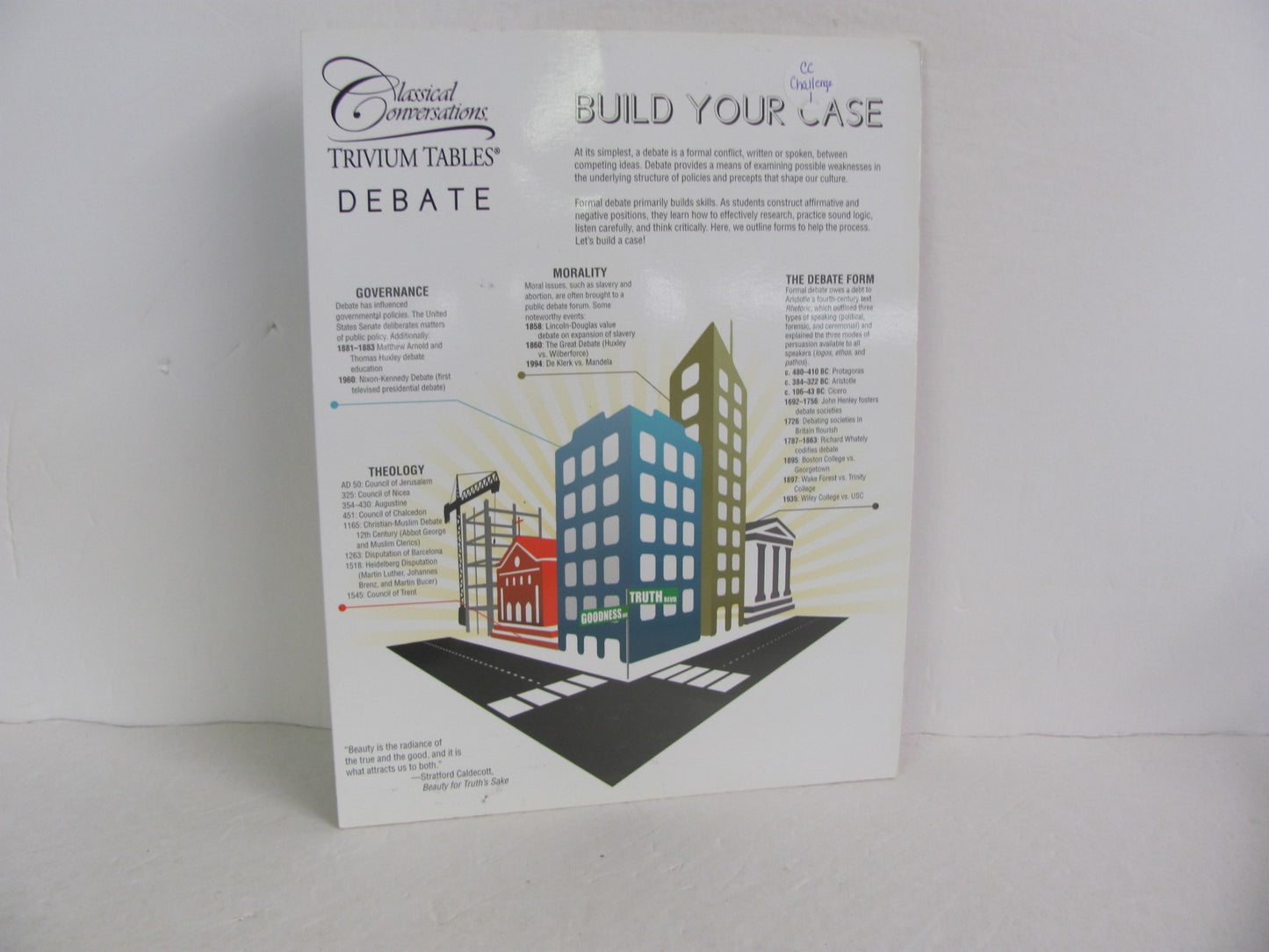 Build Your Case Trivium Tables Pamplet  Pre-Owned Classical Conversations