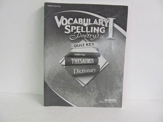 Vocabulary Spelling Poetry I Abeka Quiz Key Pre-Owned Spelling/Vocabulary Books