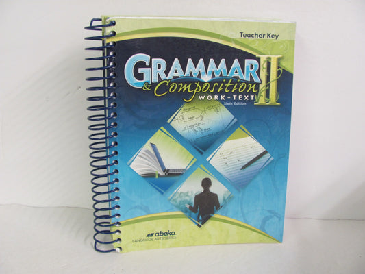 Grammar & Composition II Abeka Teacher Key  Pre-Owned Language Textbooks