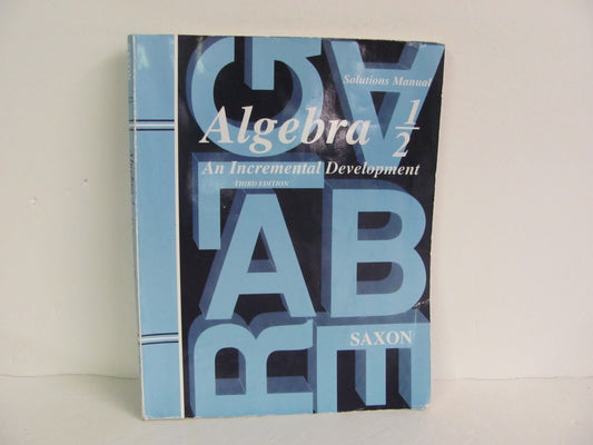 Algebra 1/2 Saxon Solutions Manual  Pre-Owned 8th Grade Mathematics Textbooks