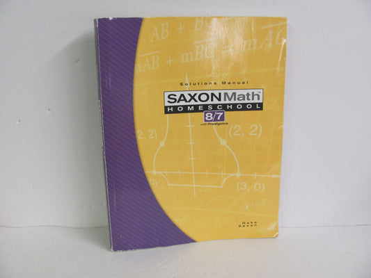 Math 87 Saxon Solutions Manual  Pre-Owned 7th Grade Mathematics Textbooks