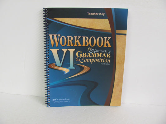 Workbook VI Abeka Teacher Key  Pre-Owned 12th Grade Language Textbooks