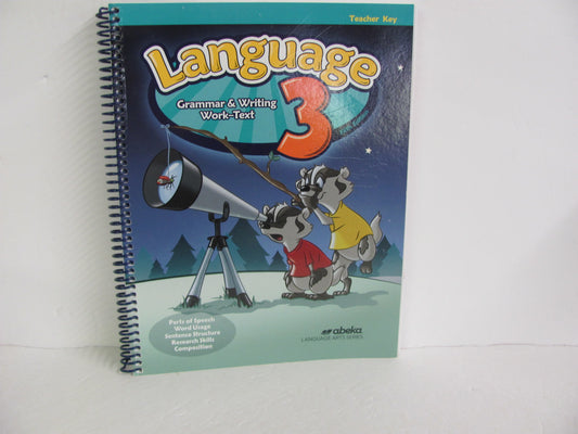 Language 3 Abeka Teacher Key  Pre-Owned 3rd Grade Language Textbooks