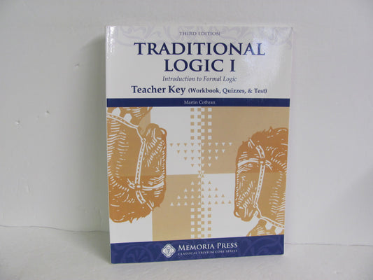 Traditional Logic I Memoria Press Teacher Key  Pre-Owned Cothran Logic Books