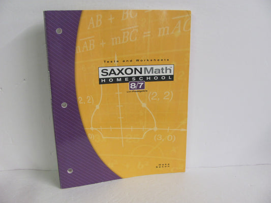 Math 87 Saxon Tests  Pre-Owned 7th Grade Mathematics Textbooks