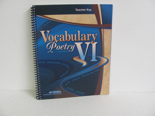 Vocabulary Poetry VI Abeka Teacher Key  Pre-Owned 12th Grade Language Textbooks