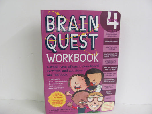 Brain Quest Workbk Workman Pre-Owned Gregorich 4th Grade Logic Books