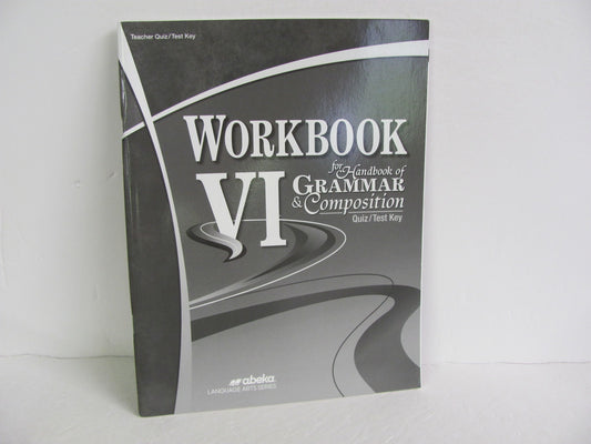 Workbook VI Abeka Quiz/Test Key  Pre-Owned 12th Grade Language Textbooks