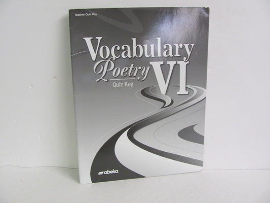 Vocabulary Poetry VI Abeka Quiz Key Pre-Owned 12th Grade Language Textbooks