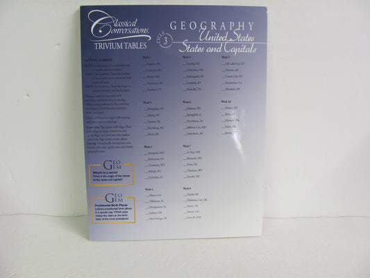 Geography United States Trivium Tables Classical Conversations