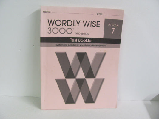 Wordly Wise 3000 EPS Tests  Pre-Owned 7th Grade Spelling/Vocabulary Books