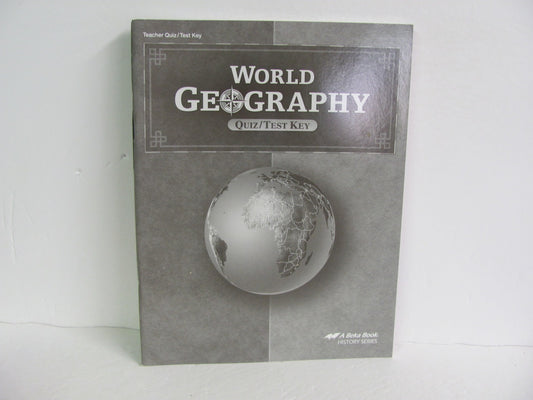 World Geography Abeka Quiz/Test Key  Pre-Owned 9th Grade History Textbooks