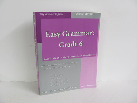 Easy Grammar 6 Easy Grammar Teacher Edition  Pre-Owned Language Textbooks