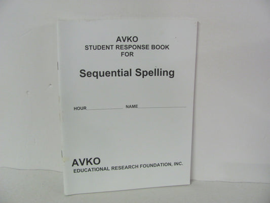 Sequential Spelling AVKO Response Book Pre-Owned Spelling/Vocabulary Books