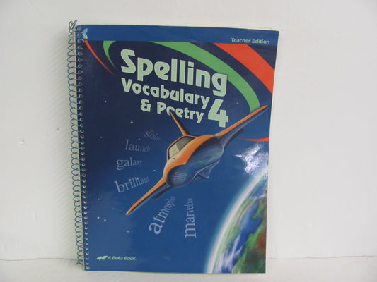 Spelling Vocabulary & Poetry Abeka 4th Grade Spelling/Vocabulary Books