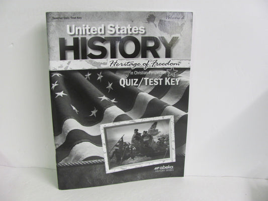 United States History Vol 2 Abeka Quiz/Test Key  Pre-Owned History Textbooks