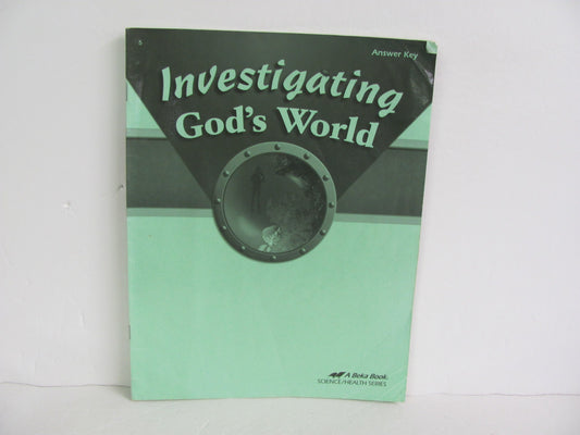 Investigating God's World Abeka Answer Key  Pre-Owned Science Textbooks