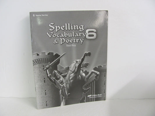 Spelling Vocabulary & Poetry Abeka Test Key Pre-Owned Spelling/Vocabulary Books