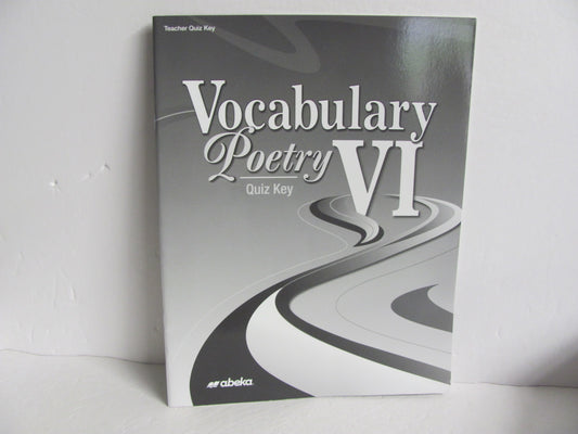 Vocabulary Poetry VI Abeka Quiz Key Pre-Owned Spelling/Vocabulary Books