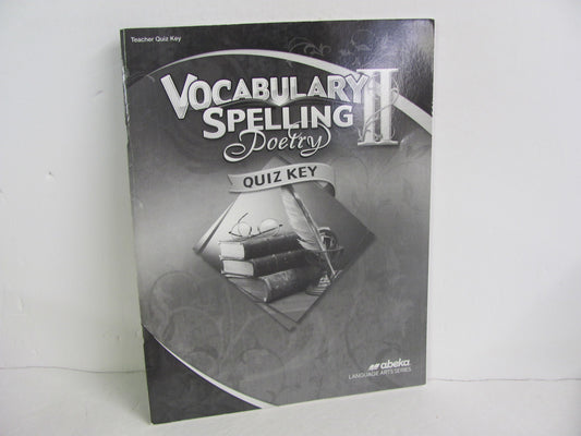 Vocabulary Spelling Poetry II Abeka Quiz Key Pre-Owned Spelling/Vocabulary Books