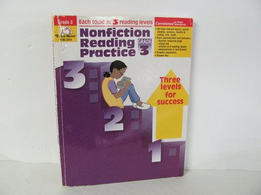 Nonfiction Reading Practice Evan-Moor Pre-Owned 3rd Grade Reading Textbooks