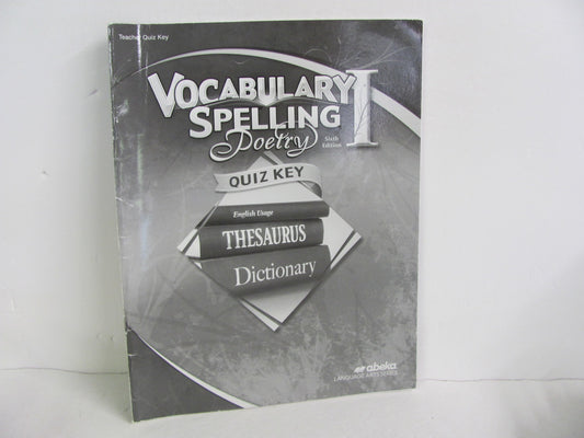 Vocabulary Spelling Poetry I Abeka Quiz Key Pre-Owned Spelling/Vocabulary Books