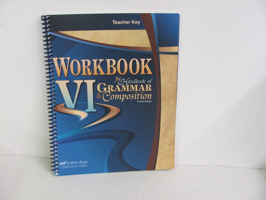 Workbook VI Abeka Teacher Key  Pre-Owned 12th Grade Language Textbooks