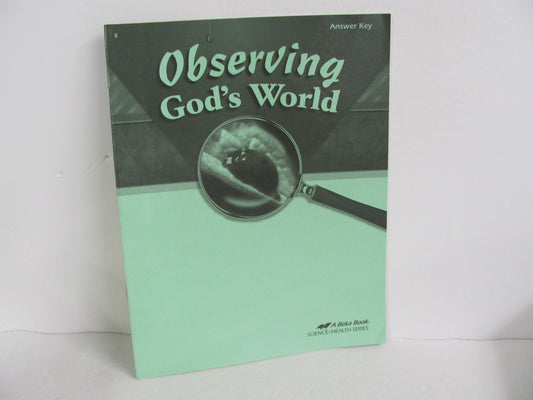 Observing God's World Abeka Answer Key  Pre-Owned 6th Grade Science Textbooks