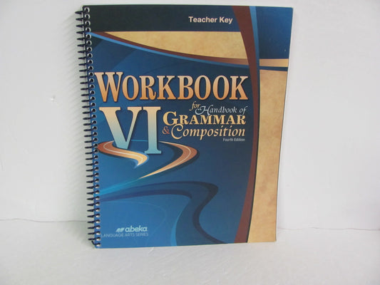 Workbook VI Abeka Teacher Key  Pre-Owned 12th Grade Language Textbooks