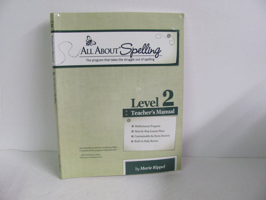 All About Spelling Teacher Manual  Pre-Owned Rippel Spelling/Vocabulary Books