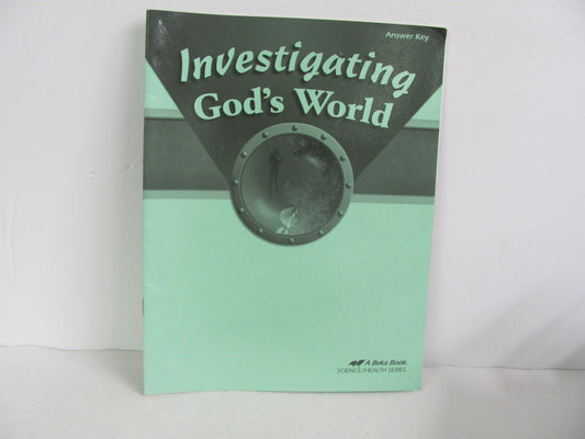 Investigating God's World Abeka Answer Key  Pre-Owned Science Textbooks