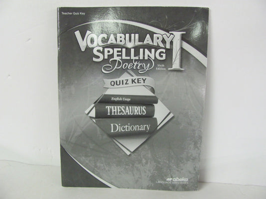 Vocabulary Spelling Poetry I Abeka Quiz Key Pre-Owned Spelling/Vocabulary Books