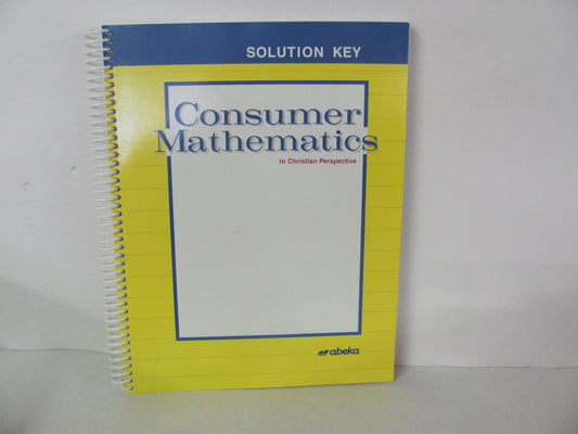 Consumer Mathematics Abeka Solution Key Pre-Owned Mathematics Textbooks