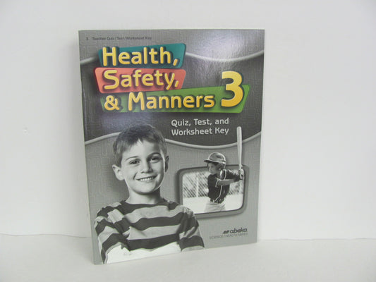 Health, Safety, & Manners Abeka Quiz/Test Key  Pre-Owned 3rd Grade Health Books