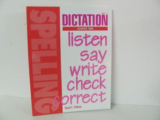 Dictation Instructional Reso Pre-Owned Anthony Spelling/Vocabulary Books