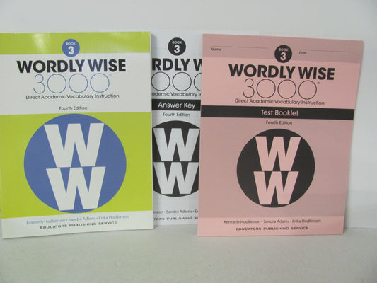 Wordly Wise 3000 Book 3 EPS Set  Pre-Owned 3rd Grade Spelling/Vocabulary Books