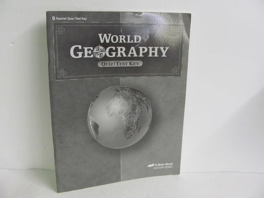 World Geography Abeka Quiz/Test Key  Pre-Owned 9th Grade History Textbooks