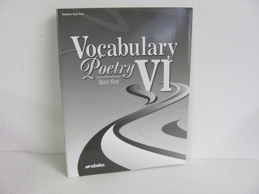 Vocabulary Poetry VI Abeka Quiz Key Pre-Owned Spelling/Vocabulary Books