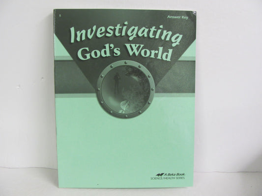 Investigating God's World Abeka Answer Key  Pre-Owned Science Textbooks