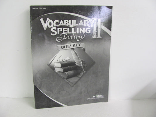 Vocabulary Spelling Poetry II Abeka Quiz Key Pre-Owned Spelling/Vocabulary Books