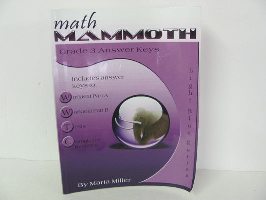 Math Mammoth Answer Key  Pre-Owned Miller 3rd Grade Mathematics Textbooks